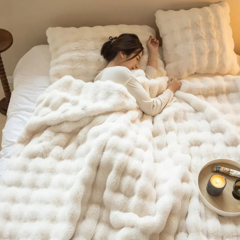 Cozy Fleece Reversible Throw Blanket