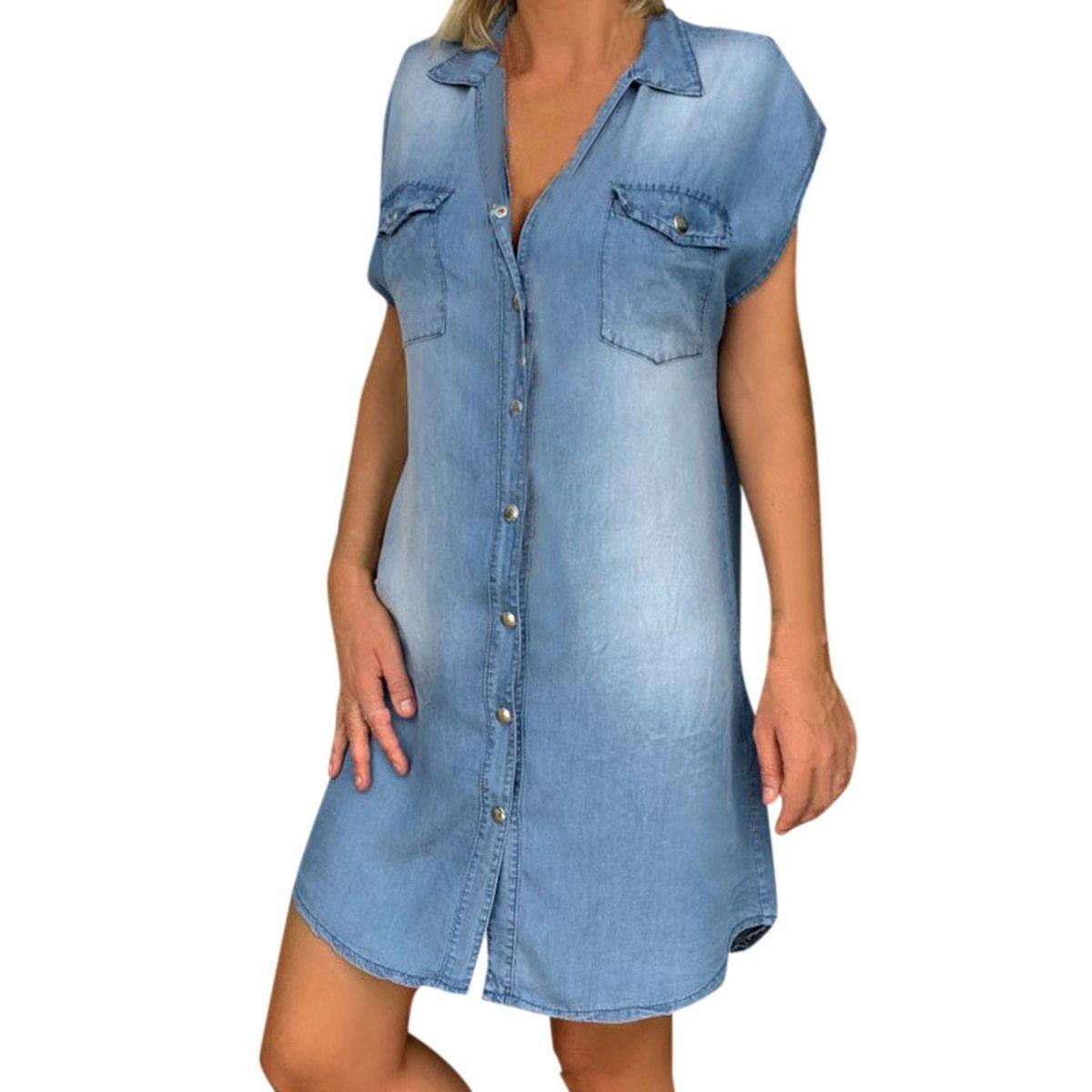Classic Blue Jeans Dress - Halri