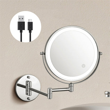 Rechargeable LED Lighted Wall Mount Mirror