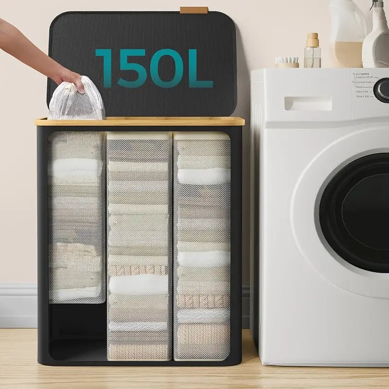 Collapsible Large Laundry Sorter with 2 Sections