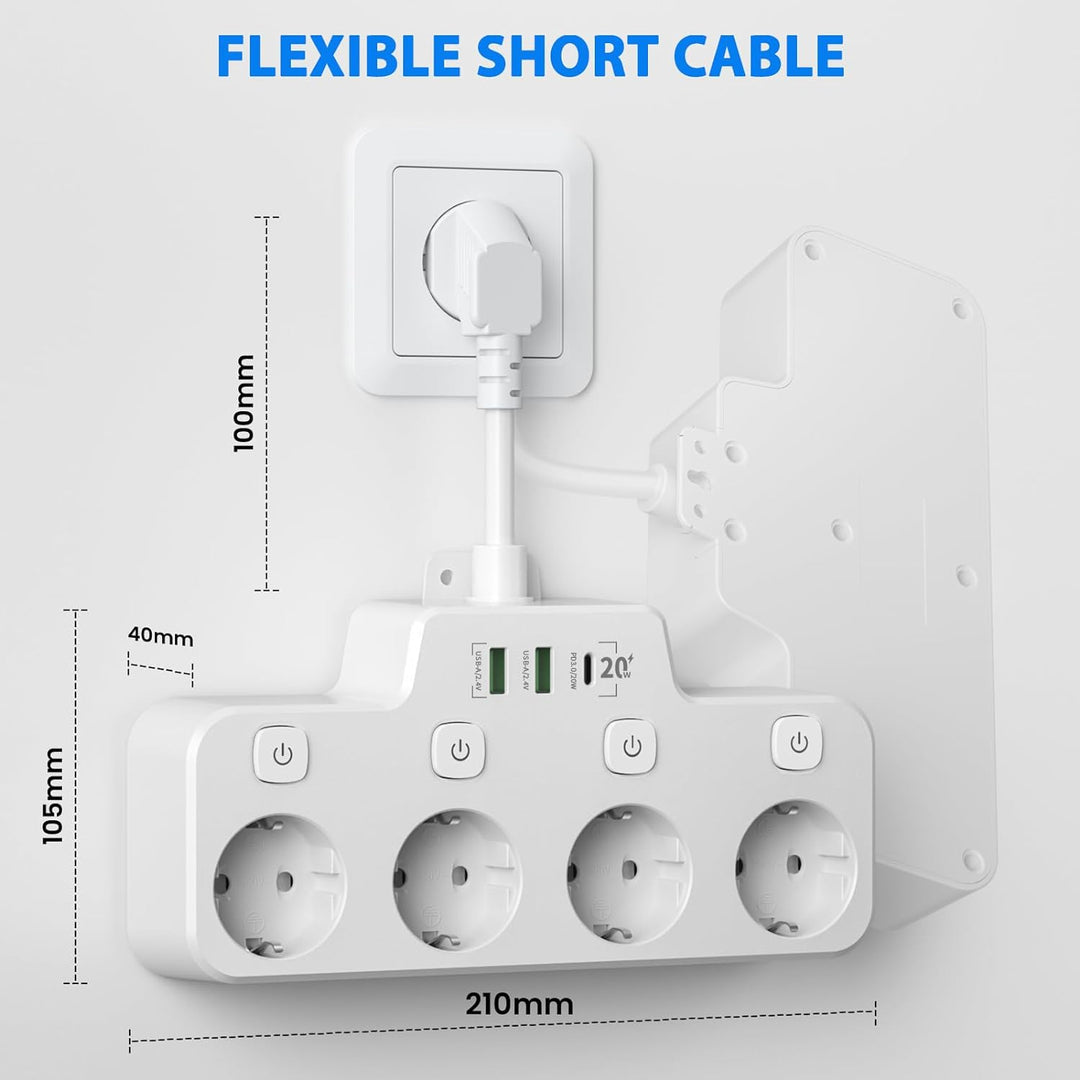 Compact USB Charging Station With Individual Switches