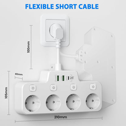 Compact USB Charging Station With Individual Switches