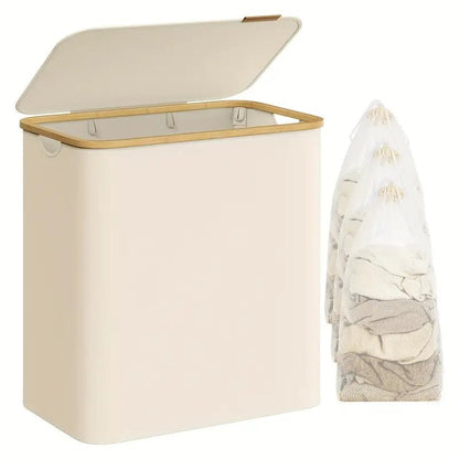 Collapsible Large Laundry Sorter with 2 Sections