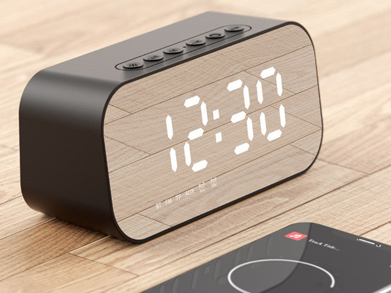 Compact Wireless Bluetooth Speaker with Clock and Thermometer - Halri