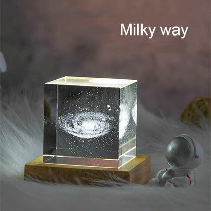 Colorful LED Glass Cube Night Light Decor