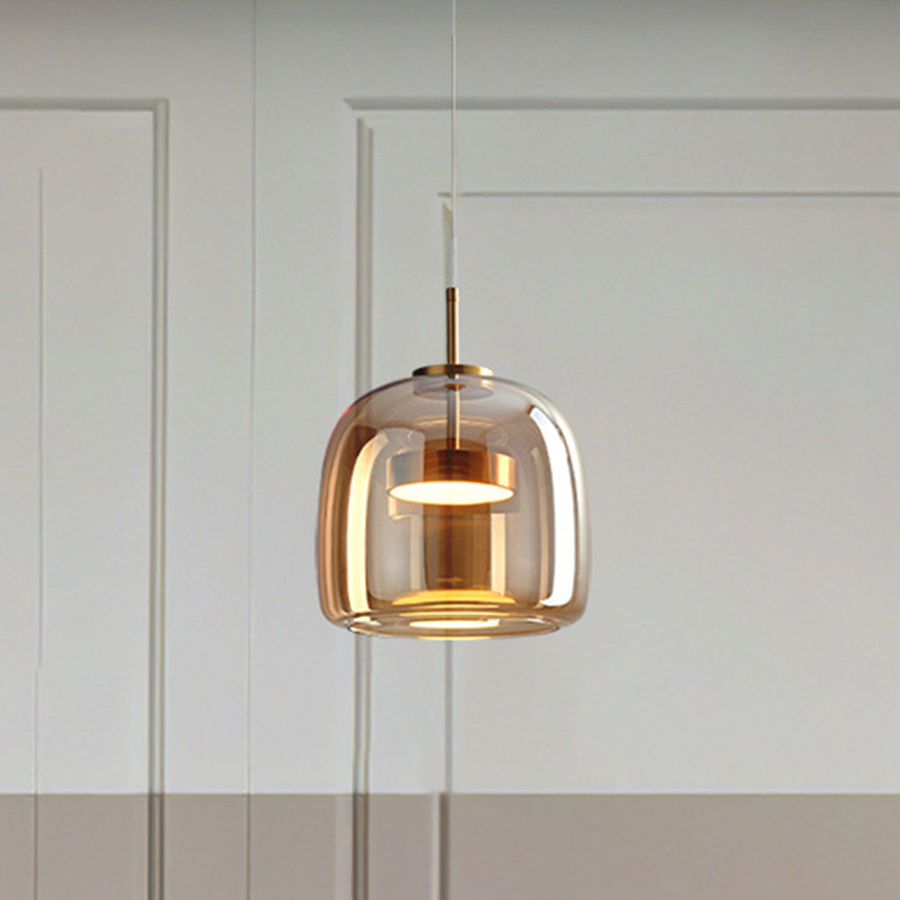 Classic Hanging Warm Glass Pendant Light