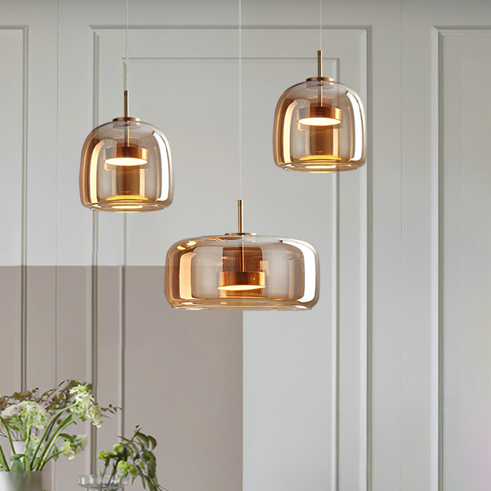 Classic Hanging Warm Glass Pendant Light - Halri