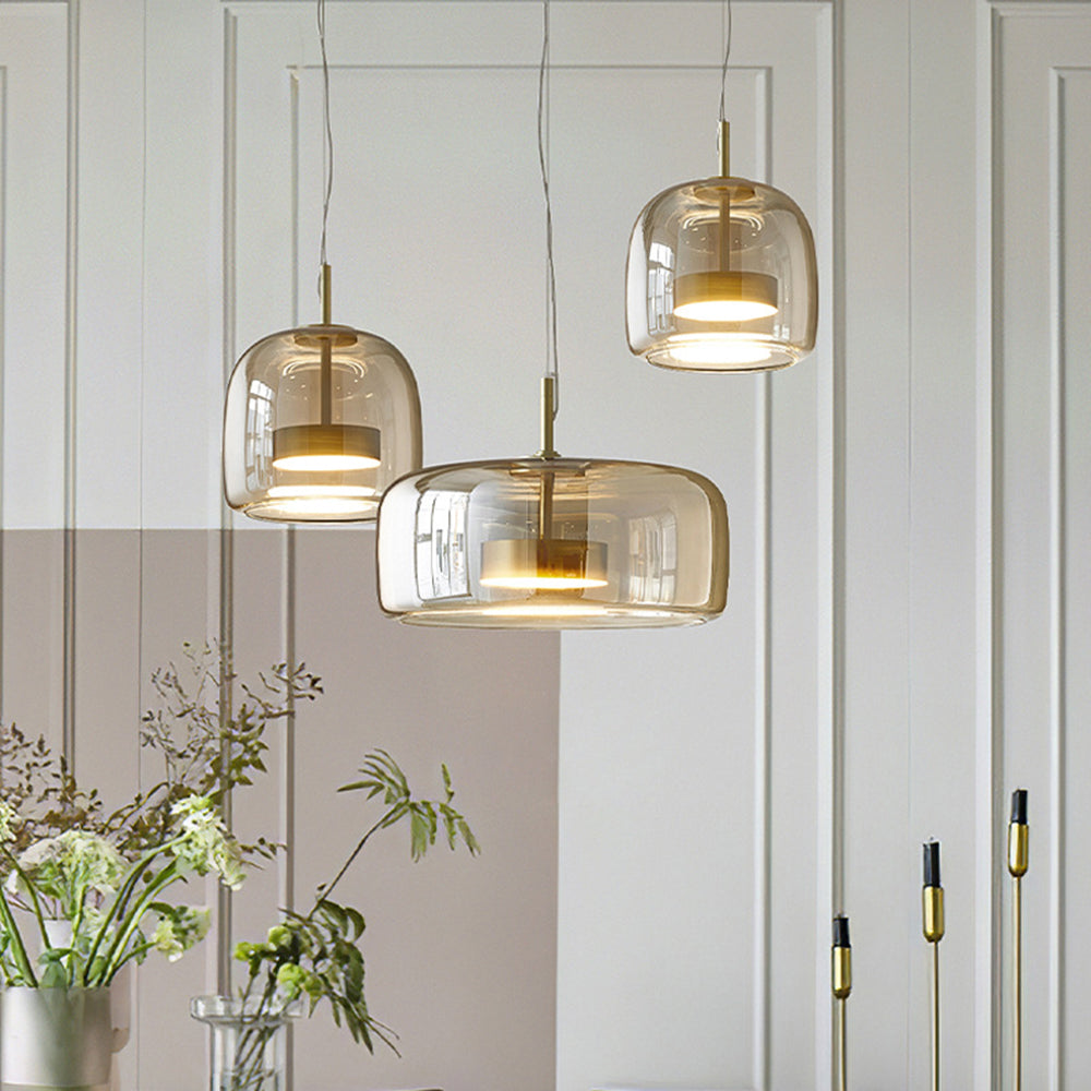 Classic Hanging Warm Glass Pendant Light