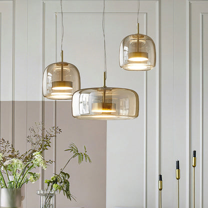 Classic Hanging Warm Glass Pendant Light