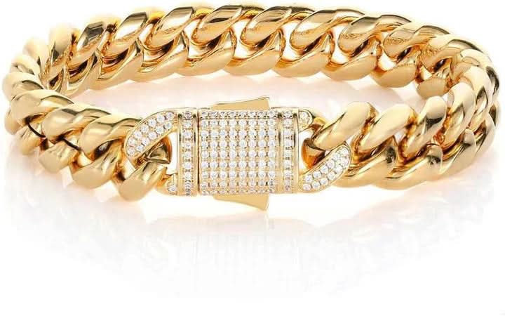 Luxury Large 18K Gold Cuban Chain Bracelet