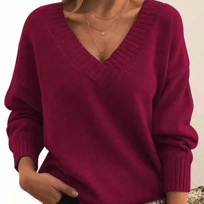Premium Soft Cashmere V-Neck Sweater for Women
