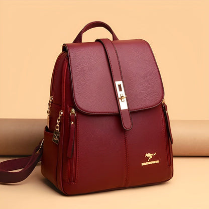 Stylish Ladies Water Resistant Leather Backpack