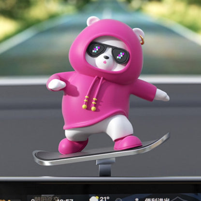 Fun Car Bear Figure Decoration
