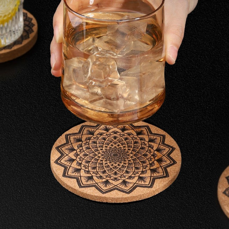 Colorful Protective Cork Coasters Set of 4 - Halri
