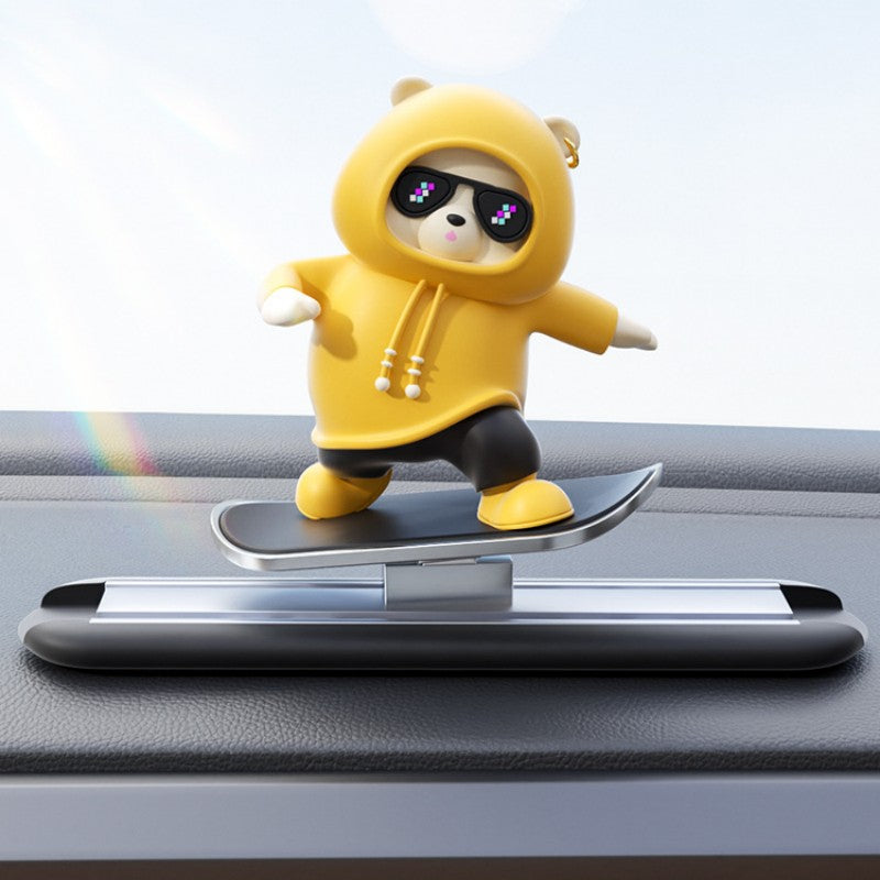 Fun Car Bear Figure Decoration