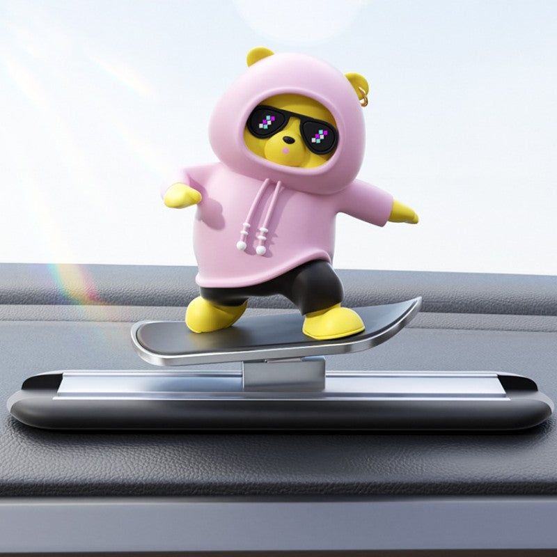 Fun Car Bear Figure Decoration