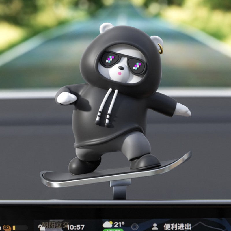 Fun Car Bear Figure Decoration