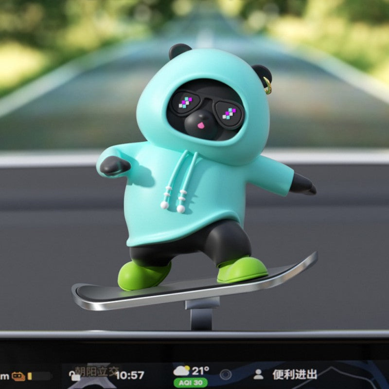 Fun Car Bear Figure Decoration
