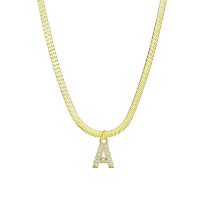Delicate Diamond Initial Bar Necklace - Halri