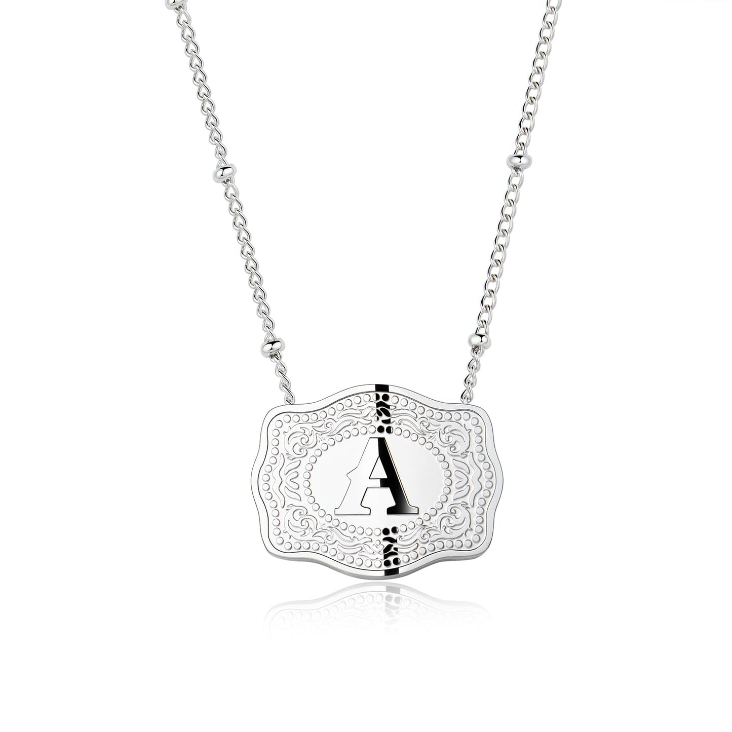 Pretty Initial Letter Pendant Necklace Buckle - Halri