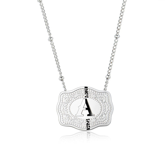 Pretty Initial Letter Pendant Necklace Buckle - Halri
