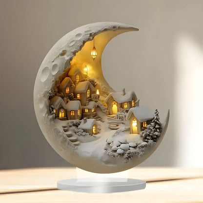 Colorful Moon Night Decorative Art Panel - Halri