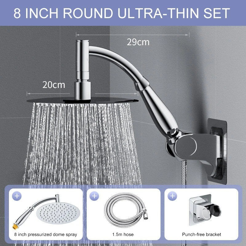 Adjustable Shower Head with Wall Mount, Anti-Clog Design, Safe Materials, Easy to Install and Use
