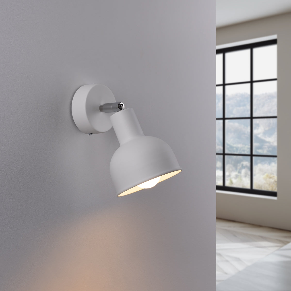 Adjustable White Bell Wall Light – Modern Minimalist Wall Lamp with Adjustable Shade for Living Rooms, Bedrooms, and Offices 1