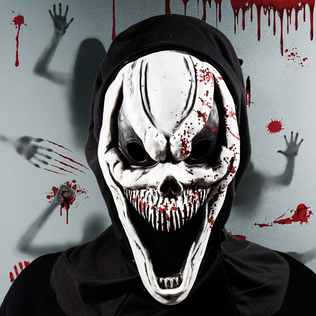 Spooky Full Face Skull Mask with Hood - Halri