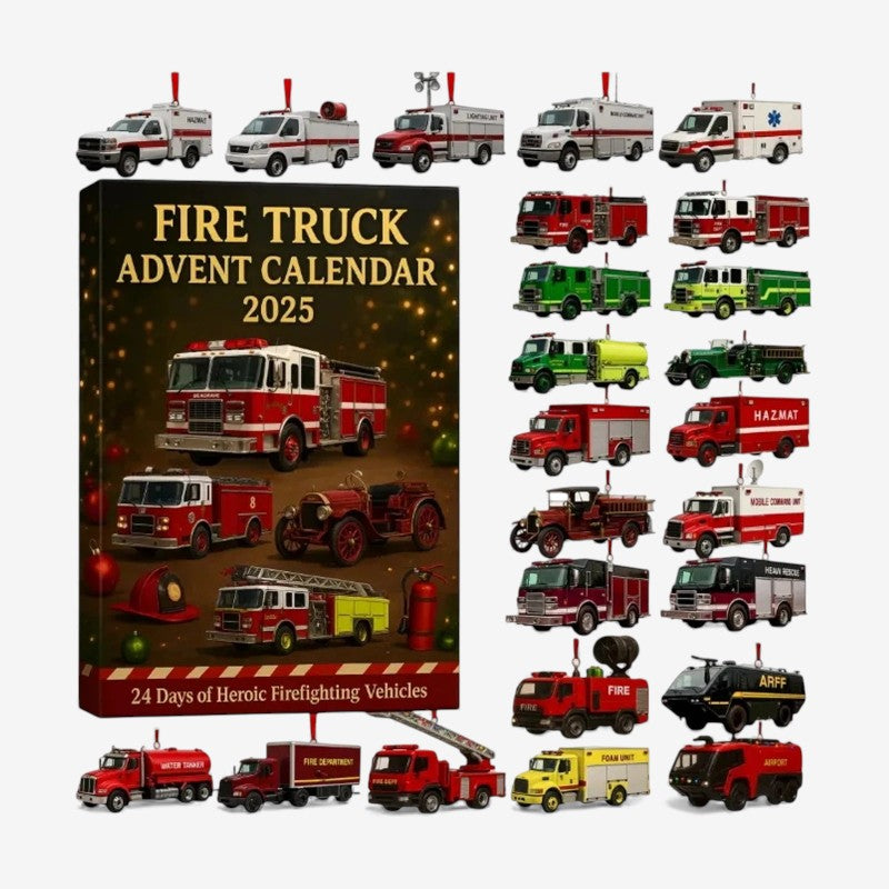 Emergency Fire Truck Advent Calendar Christmas Toy Set - Halri