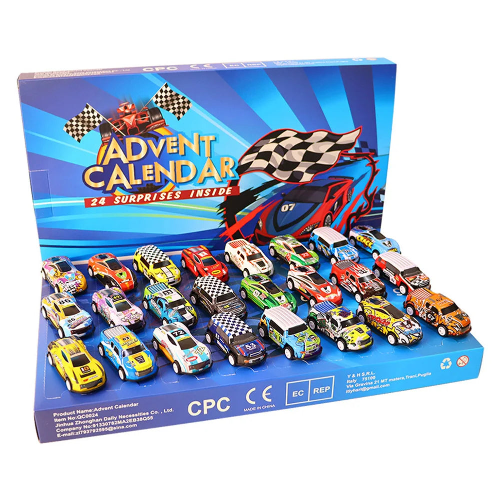 Fun Kids Countdown Calendar with 24 Mini Cars - Halri