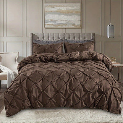 Soft Plush Pinch Pleat Duvet Cover Set