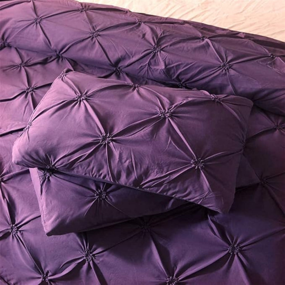 Soft Plush Pinch Pleat Duvet Cover Set - Halri