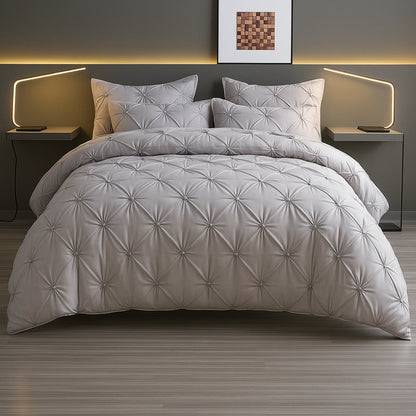 Soft Plush Pinch Pleat Duvet Cover Set