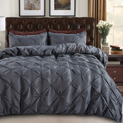 Soft Plush Pinch Pleat Duvet Cover Set