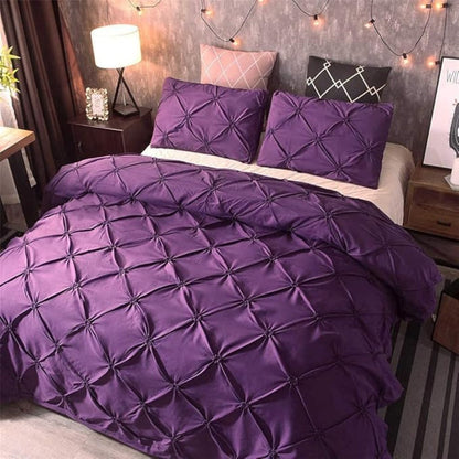 Soft Plush Pinch Pleat Duvet Cover Set
