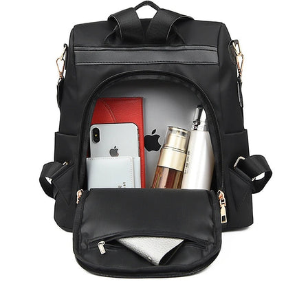 Anti-Theft Women Backpack Fashion, Oxford Cloth Bag, Geometric Pattern, Waterproof Travel Bag