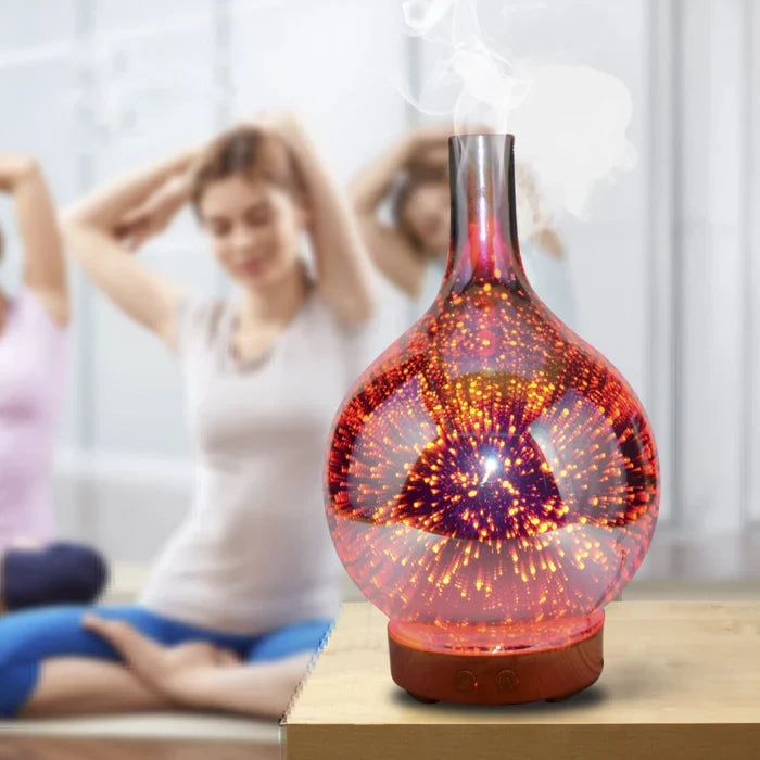 Colorful LED Aroma Diffuser with 3D Glass Design - Halri