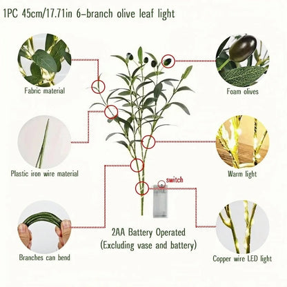 Realistic Greenery LED Table Lamp Fake Plant