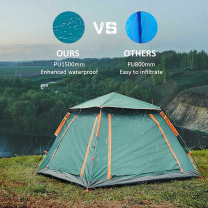 Automatic 3-Second Pop-Up Tent with Panoramic Windows for Easy Setup
