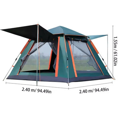 Automatic 3-Second Pop-Up Tent with Panoramic Windows for Easy Setup