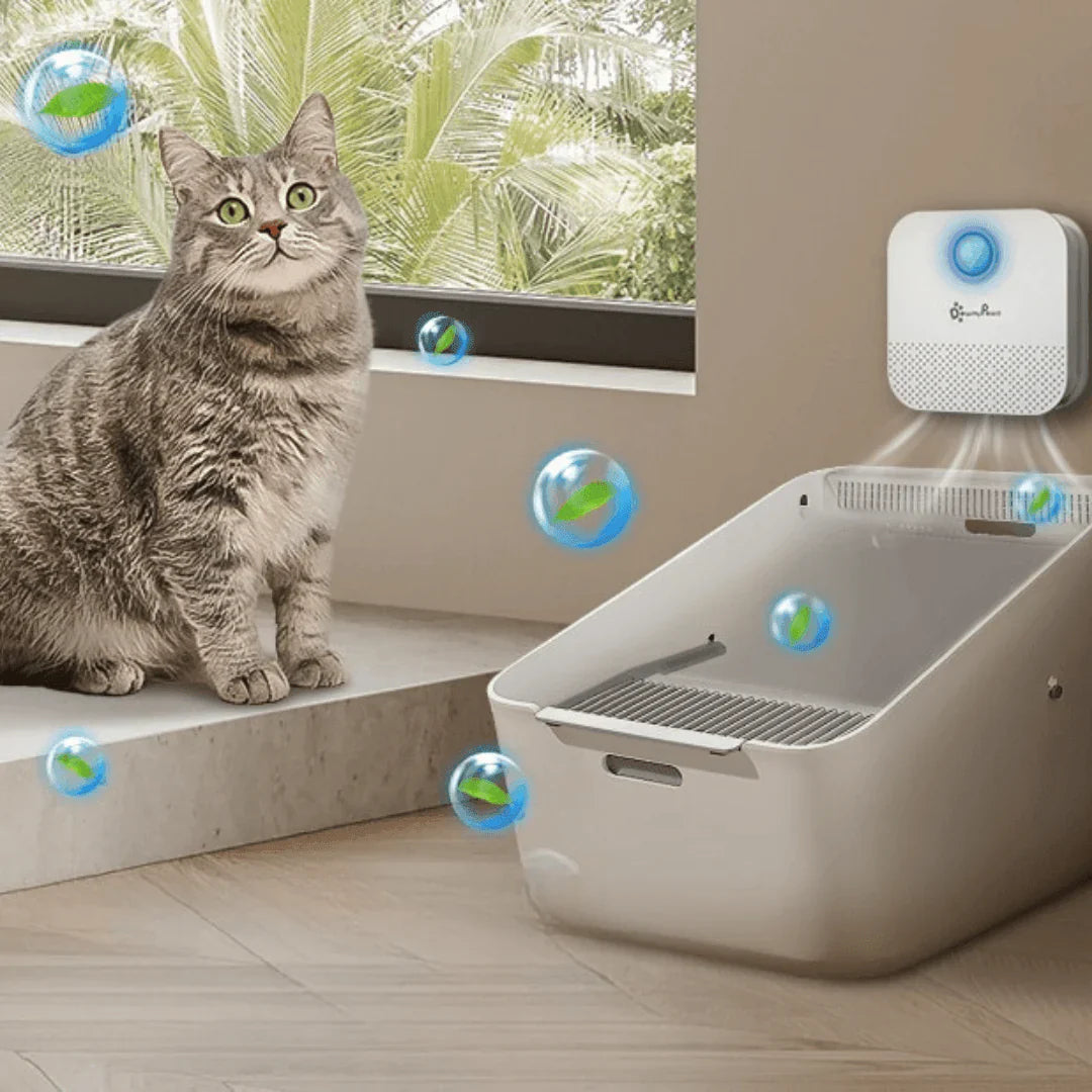 Automatic Odor Eliminator for Cat Litter Trays with Motion Sensor – Compact, Quiet, USB Rechargeable, 99% Odor Neutralization 1