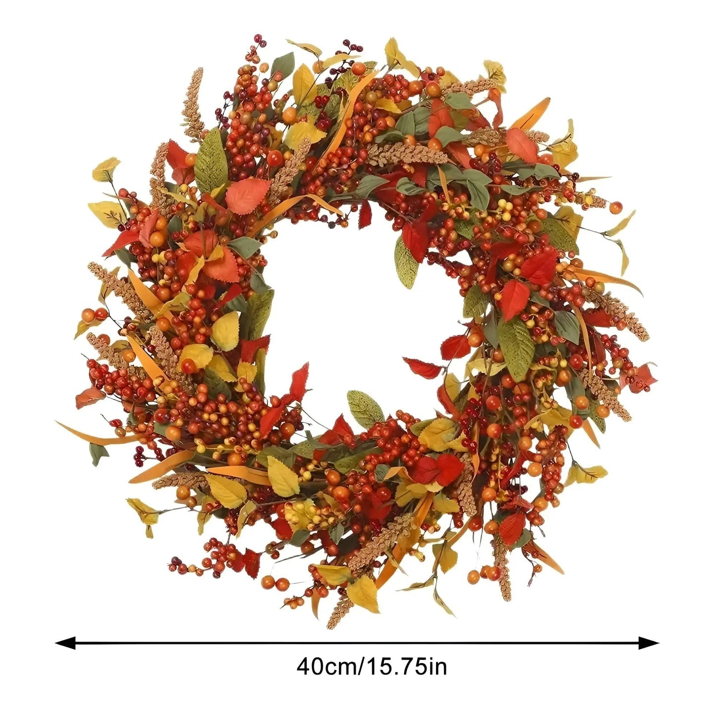 Warm Fall Wicker Door Wreath - Natural Leaf