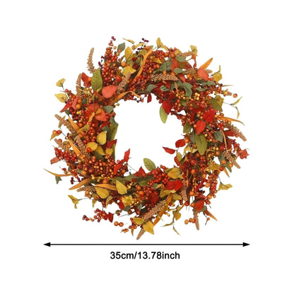 Natural Fall Rattan Door Wreath - Halri