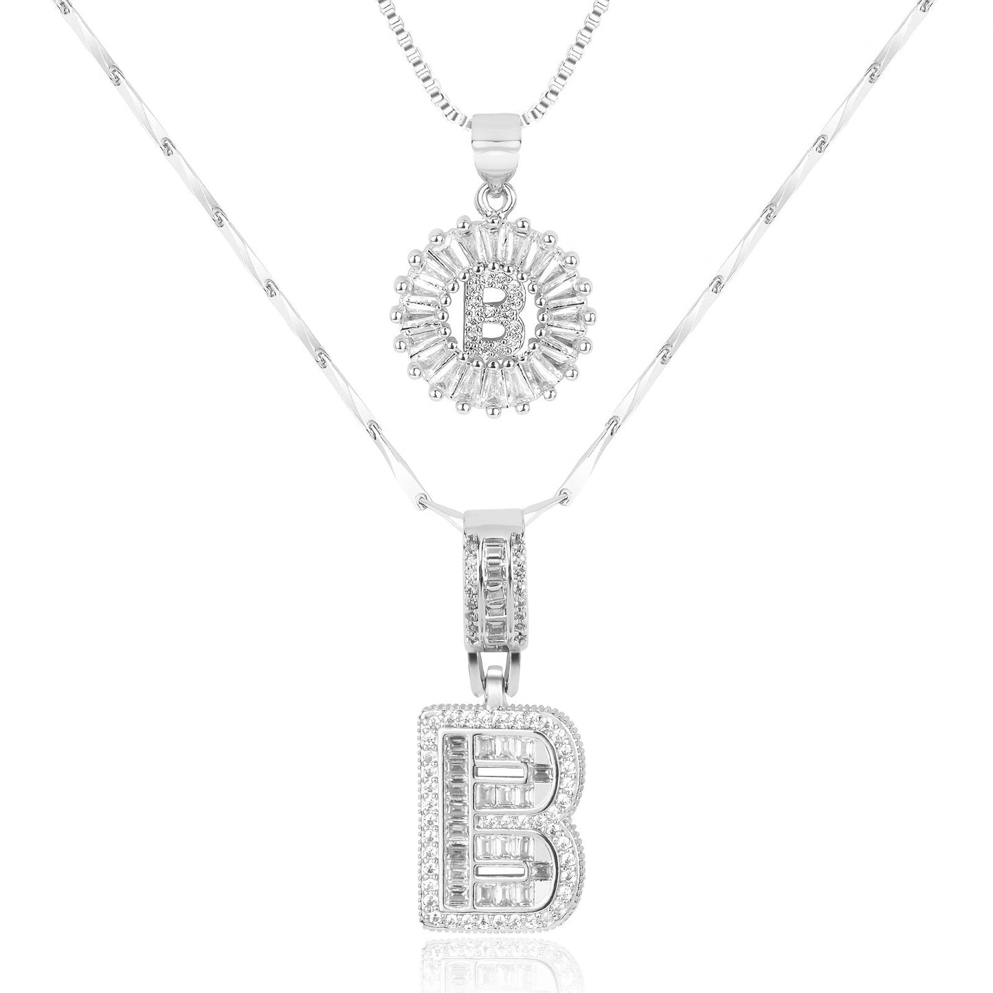 Personalized 14k Gold Initial Diamond Pendants