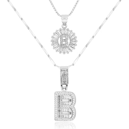 Personalized 14k Gold Initial Diamond Pendants