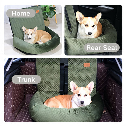 Comfy Pet Car Seat with Double Safety Belts