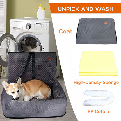 Comfy Pet Car Seat with Double Safety Belts