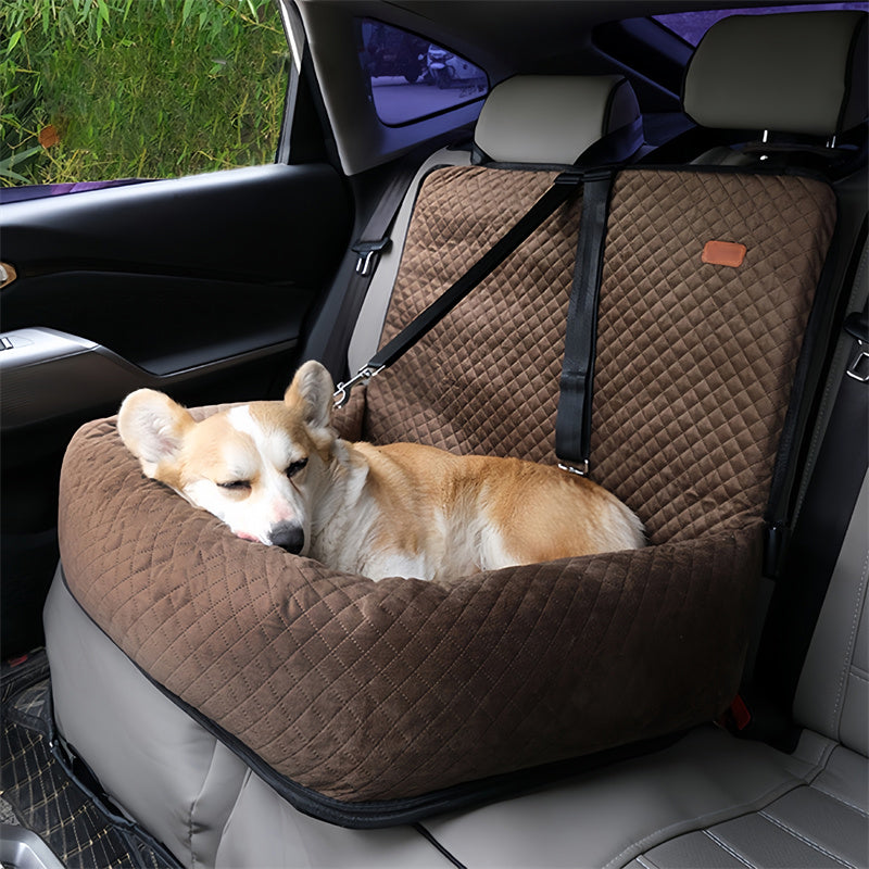 Comfy Pet Car Seat with Double Safety Belts