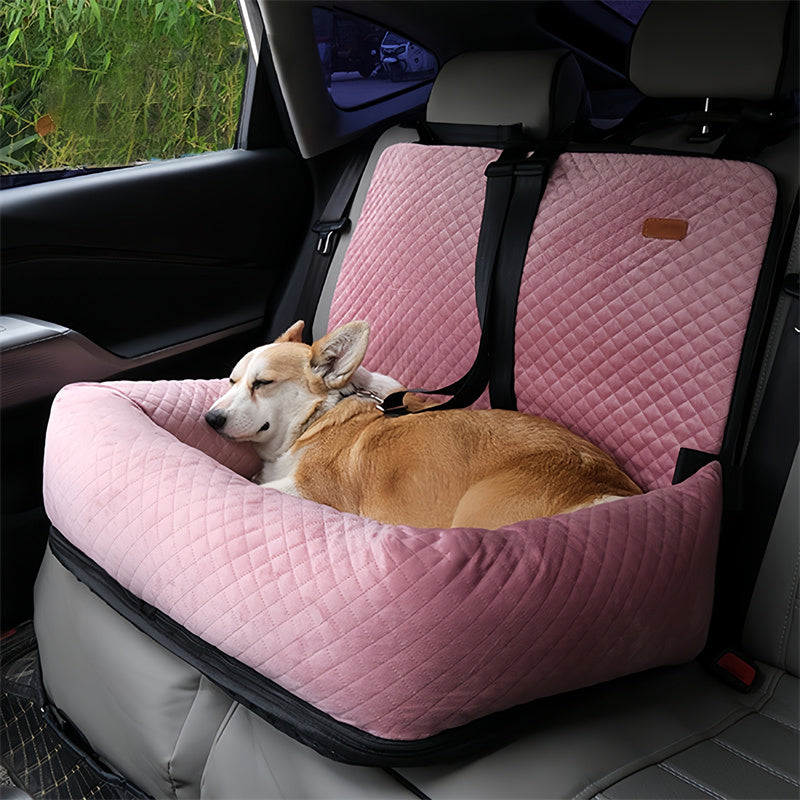 Comfy Pet Car Seat with Double Safety Belts